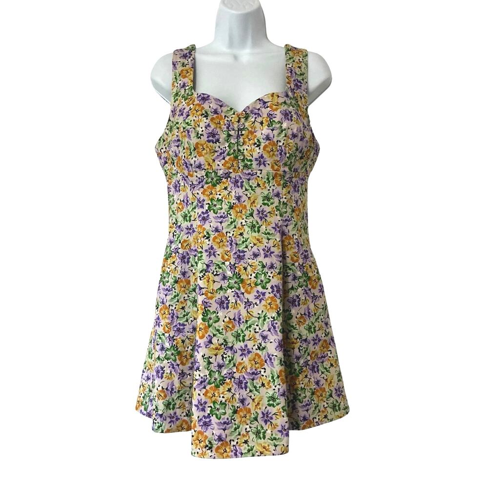 NICHOLAS Kiki Floral Print Sweetheart Neck Sleeveless Mini Dress Size 8